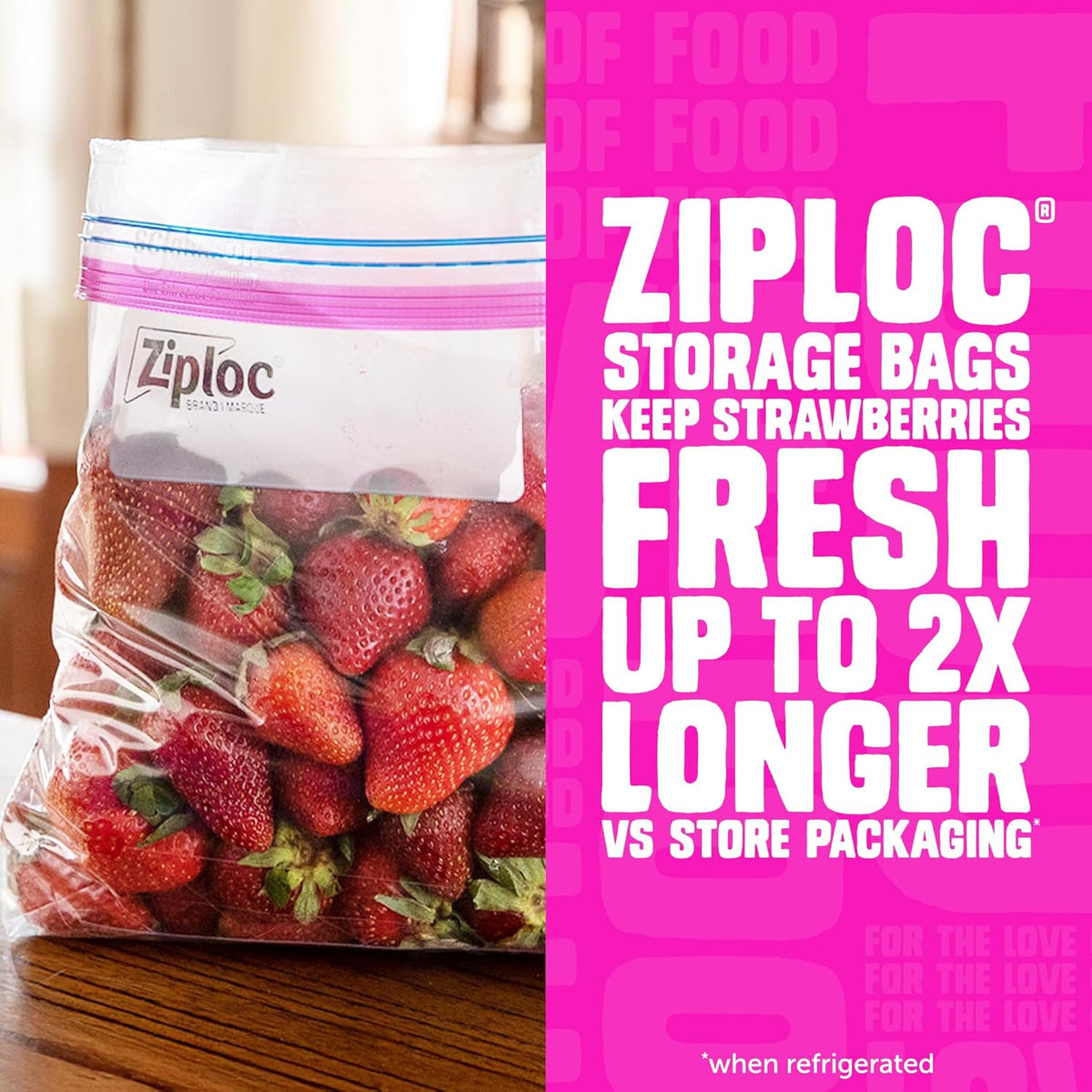 Ziploc Gallon Food Storage Bags, Stand-Up Bottom, Easy to Fill, 42 Count