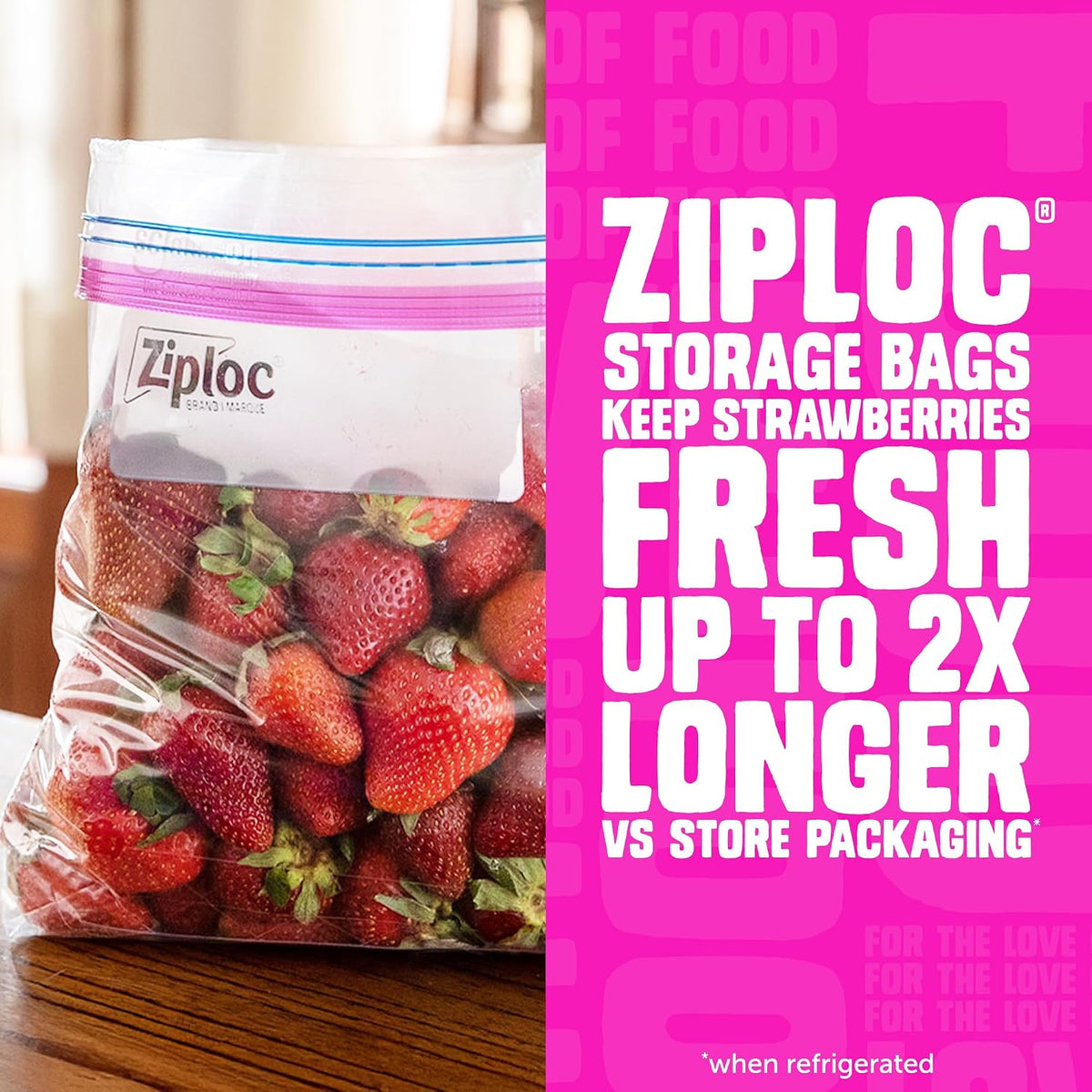 Ziploc Quart Food Storage Bags, Stand-Up Bottom, 80 Count