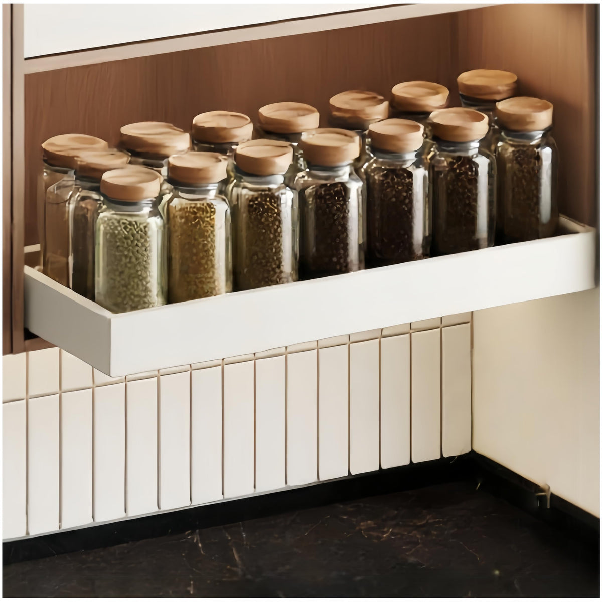 Fokyfok Pull out Cabinet Organizer,14"-21"W,17"-24"D,Expandable,Adhesive