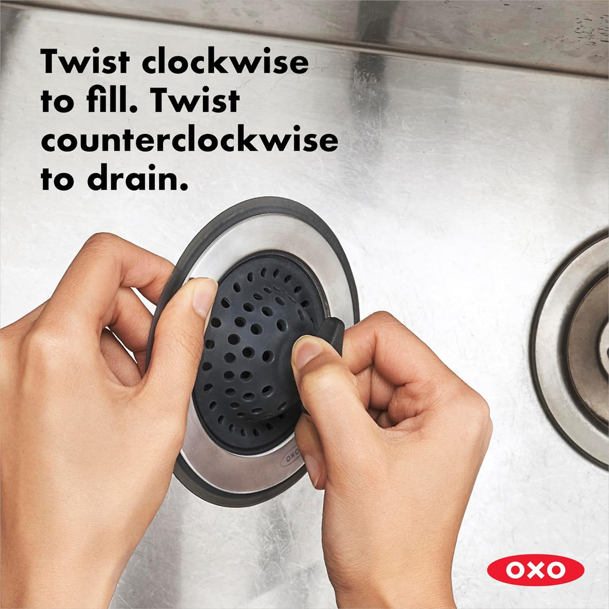 OXO Good Grips 2-in-1 Sink Strainer Stopper, Kitchen Sink Stopper