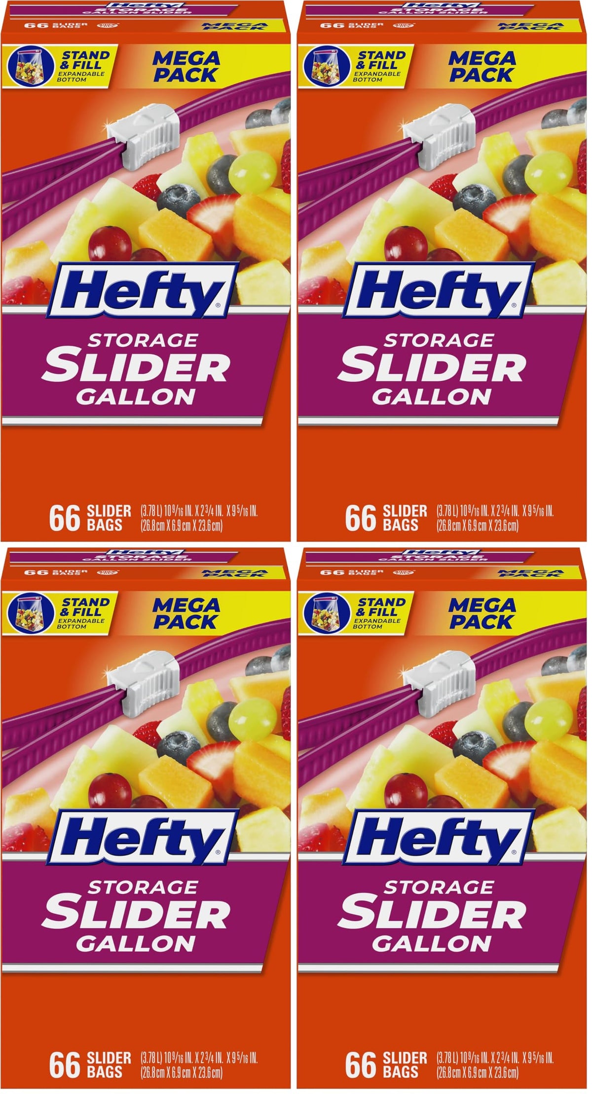 Hefty Slider Storage Bags, Gallon Size, 66ct