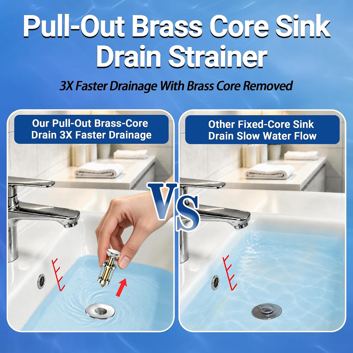 Bathroom Sink Drain Strainer,(2PCS) Pop-up Sink Drain Strainer with Removable Stainless Steel Strainer Basket Hair Catcher, Bathroom Sink Strainer for Bathroom Sink Stopper Replacement