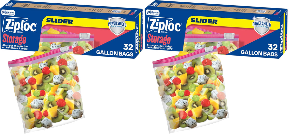 Ziploc Gallon Food Storage Slider Bags, 68 Count