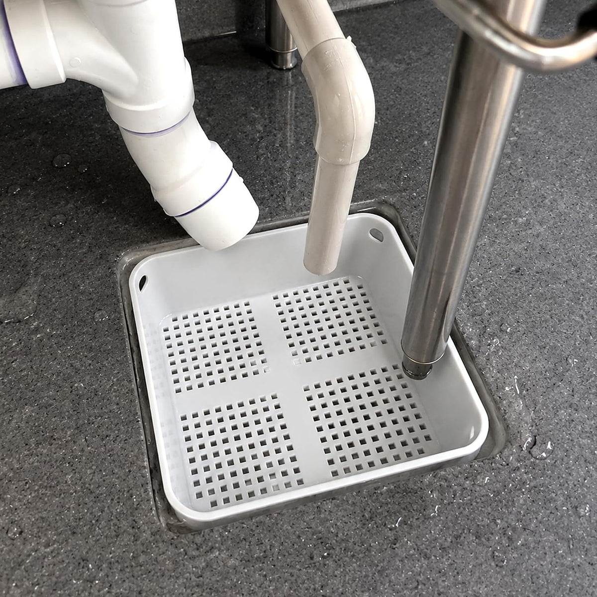 4 Pcs Floor Sink Drain Cover, Square Drain Basket Alternative