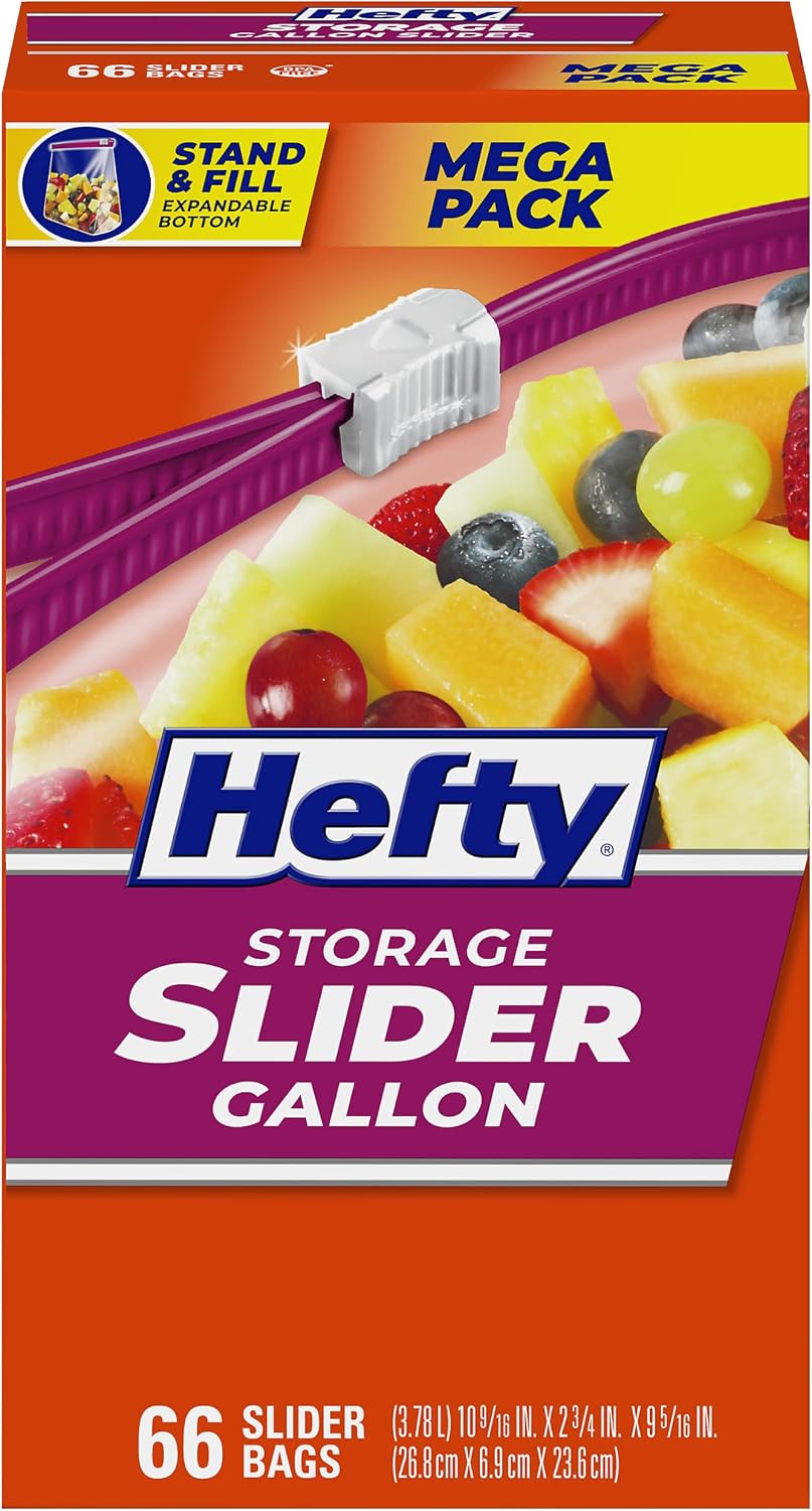 Hefty Slider Storage Bags, Gallon Size, 66ct