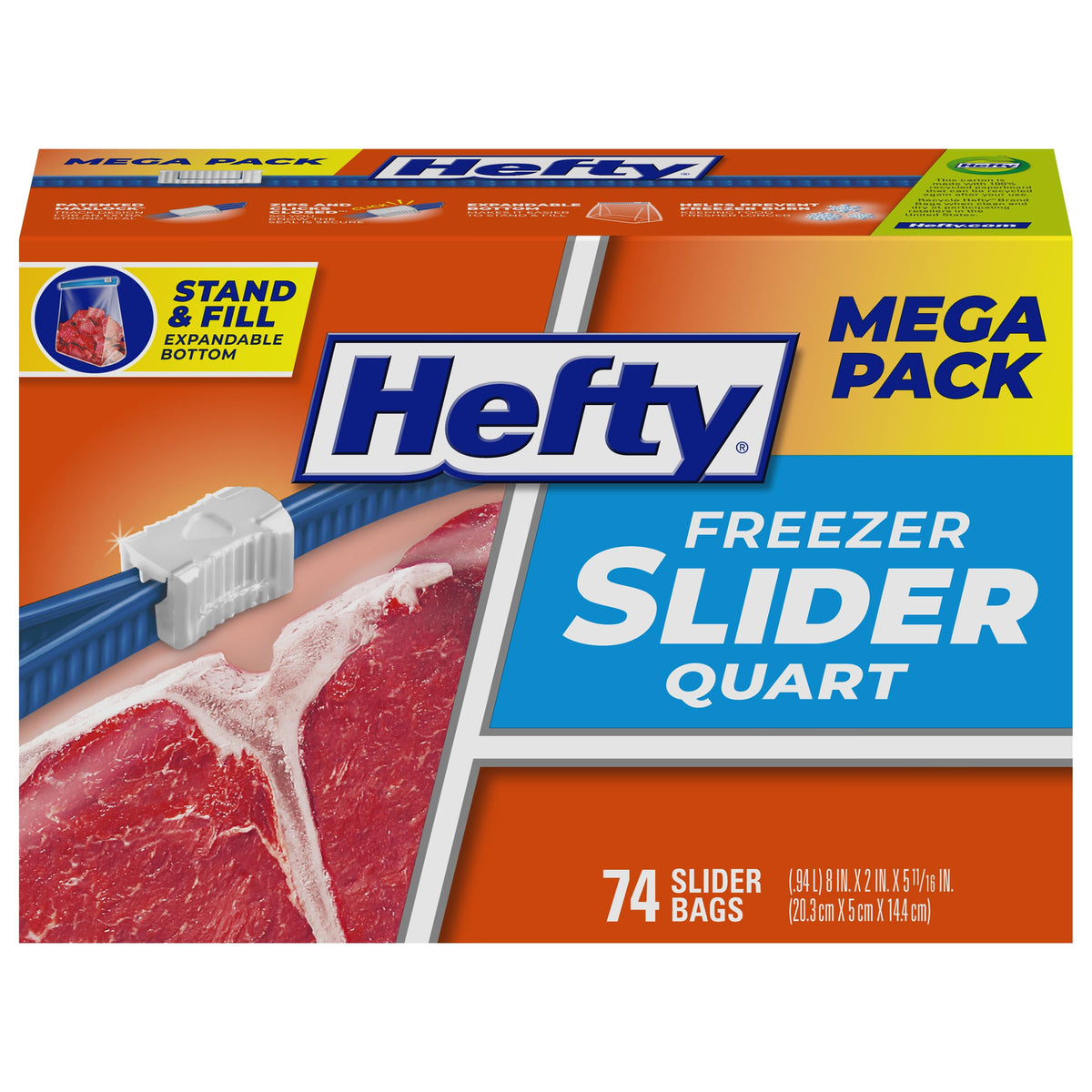 Hefty Slider Freezer Bags, Gallon Size, 56ct