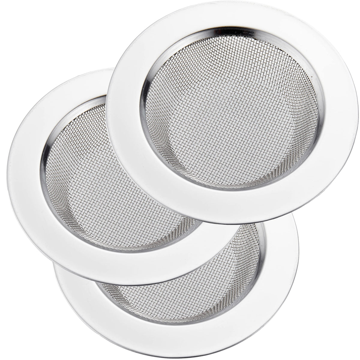 LASSHSWA 2 PCS Kitchen Sink Strainer Stainless Steel, Kitchen Sink Drain Strainer， Sink Strainers with Large Wide Rim 4.5" Diameter for Kitchen Sinks
