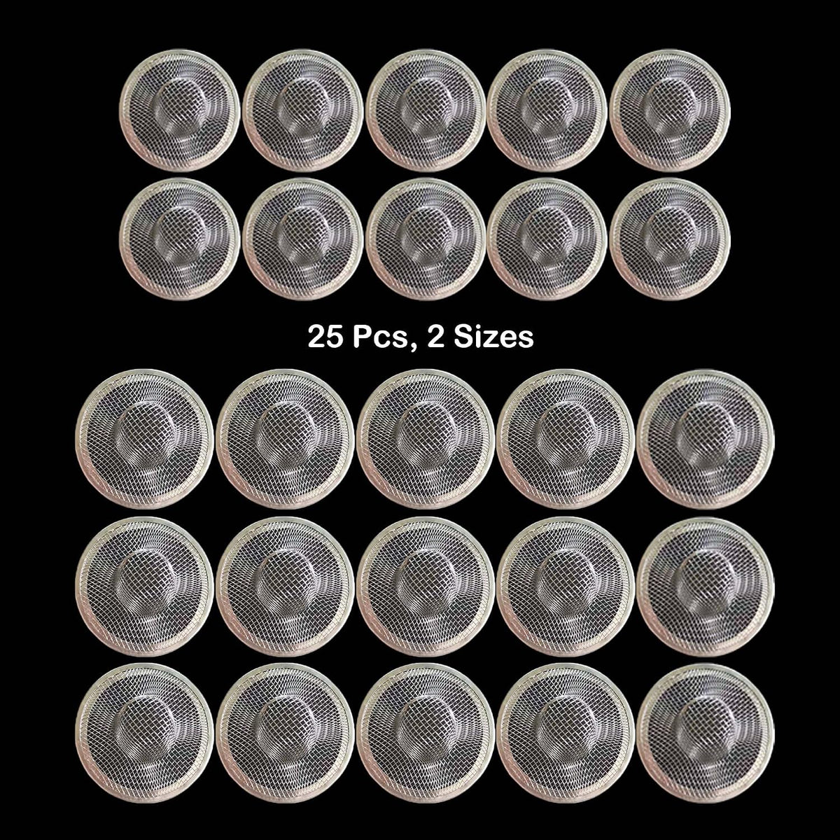 25PCS Bathroom Mesh Sink Drain Strainer, 2.75" & 2.125'' Stainless Steel Slop Basket Filter Trap, Mesh Tub Strainer Bathtub Drain Filter Screen for Bathroom Bathtub Laundry Lavatory Balcony RV Utility